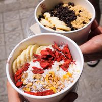 primo and tradicional acial bowls at Almalibre Acai Bar in Barcelona