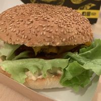 Vegan cheeseburger at Fari's in Ljubljana