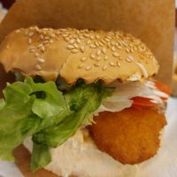 Vegan chicken burger at Fari's in Ljubljana