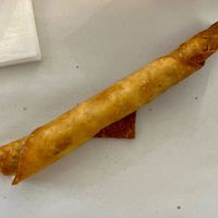 Veganski zvitek (“meat” stick inside tortilla, fried) at Fari's in Ljubljana