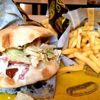 Vegan chicken pita in somun (flatbread) at Fari's in Ljubljana