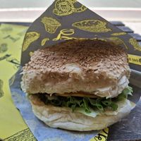 Vegan cheese burger at Fari's in Ljubljana