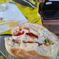 Vegan fish burger at Fari's in Ljubljana