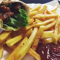 Vegan chicken wrap at Fari's in Ljubljana