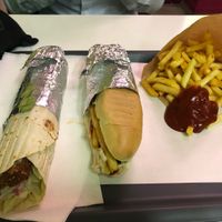 Falafel and ‘chicken’ wrap at Fari's in Ljubljana