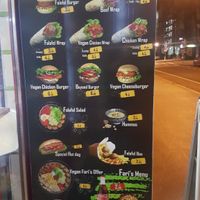 Menu with prices 29.11.2019 at Fari's in Ljubljana