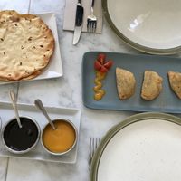 Papadums & samosas at Spice Garden in Sitges