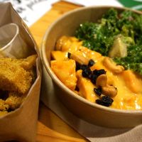 Bowl and Polenta Fritters @ VeggieWorld Paris at Yem'a Paris in Paris