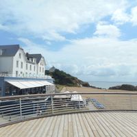 View of the restaurant at La Plage de Monsieur Hulot in Saint-nazaire