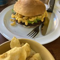 Mac and avocado burger  at Healthy Harvest Urban Farms & Cafe in Rock Island