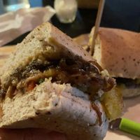 Sanduíche de cogumelos e hommus no jantar   at Ser-Afim Restaurante Natural in Maceio