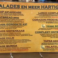 Menu  at Coffee Corazon in Amersfoort