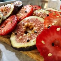 fig & berry nut butter toast at Anaya Coffee in Melbourne