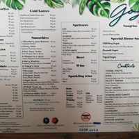 Menu at Goji Lounge Cafe in Lagos