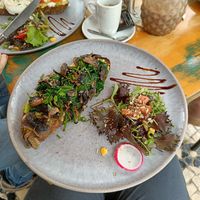 Avocado, mushroom and spinach on toast at Goji Lounge Cafe in Lagos