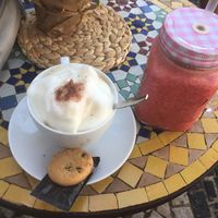 Soja cappuccino en lekkere sapjes  at Goji Lounge Cafe in Lagos