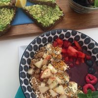 acai bowl & avocado toast at Goji Lounge Cafe in Lagos