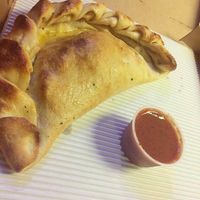 Mushroom and spinach calzone at Graffiti's Pizza in Mcdonough