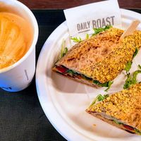 the best sandwich in the airport (+soya latte) at VIE - Daily Roast - T2 in Schwechat