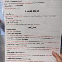 Menu with ingredients (only subset available) at El Pedro in Bari