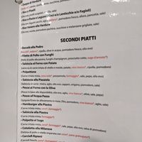 Menu with ingredients (only subset available) at El Pedro in Bari