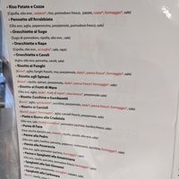 Menu with ingredients (only subset available) at El Pedro in Bari