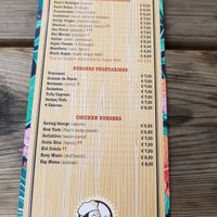 Menu.  at Paul's Boutique in Namur