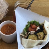 Our falafel lunch at Ballon in Tokyo