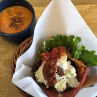 Beats falafel and Tomato soup at Ballon in Tokyo