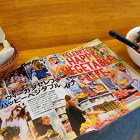 Funny magazine about veganism and delicious food at Ballon in Tokyo