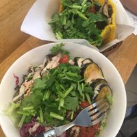 Bowl and sand both with coriander  at Ballon in Tokyo