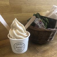 Soy soft serve :) at Ballon in Tokyo