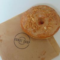Vegan peanut butter donut at Donut Shop in Prague