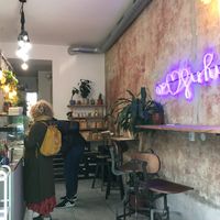 Inside at Donut Shop in Prague