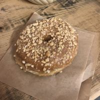 Peanut butter donut at Donut Shop in Prague