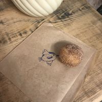 Vegan cinnamon ball at Donut Shop in Prague