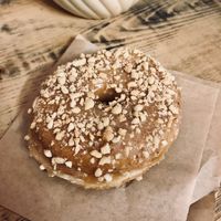 Peanut butter donut at Donut Shop in Prague