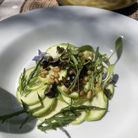 Courgette carpaccio  at Cal Reiet's Table in Mallorca