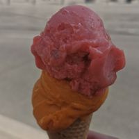 On the top it's the bubble tea ice cream at Božský Kopeček - Moravské Náměstí in Brno