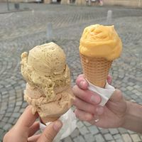Hazelnut and iranian pistaccio (left), mango (right) at Božský Kopeček - Moravské Náměstí in Brno