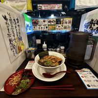 Window table   at Kyushu Jangara Ramen - Harajuku in Tokyo