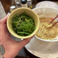 Add on noodles and spring onionns  at Kyushu Jangara Ramen - Harajuku in Tokyo