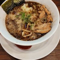 Garlic oil vegan pork ramen at Kyushu Jangara Ramen - Harajuku in Tokyo