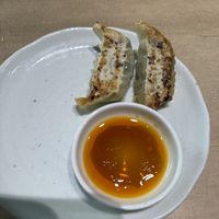 What’s left of the gyoza  at Kyushu Jangara Ramen - Harajuku in Tokyo