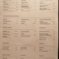 Menu at Daredzhani in Almaty