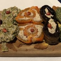 Veggies with walnut paste... yum! at Daredzhani in Almaty