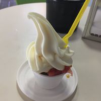 vegan soy soft serve with fruits at Leggenda - HaNassi in Haifa