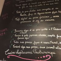 The menue  at Annadata in Saint-malo