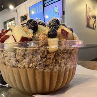 Seasonal option “Pumpkin Bowl” remove Caramel for fully vegan option.   at Grain & Berry in Palm Harbor
