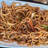 Vegetarian beef lo mein at Golden Palace in Watertown